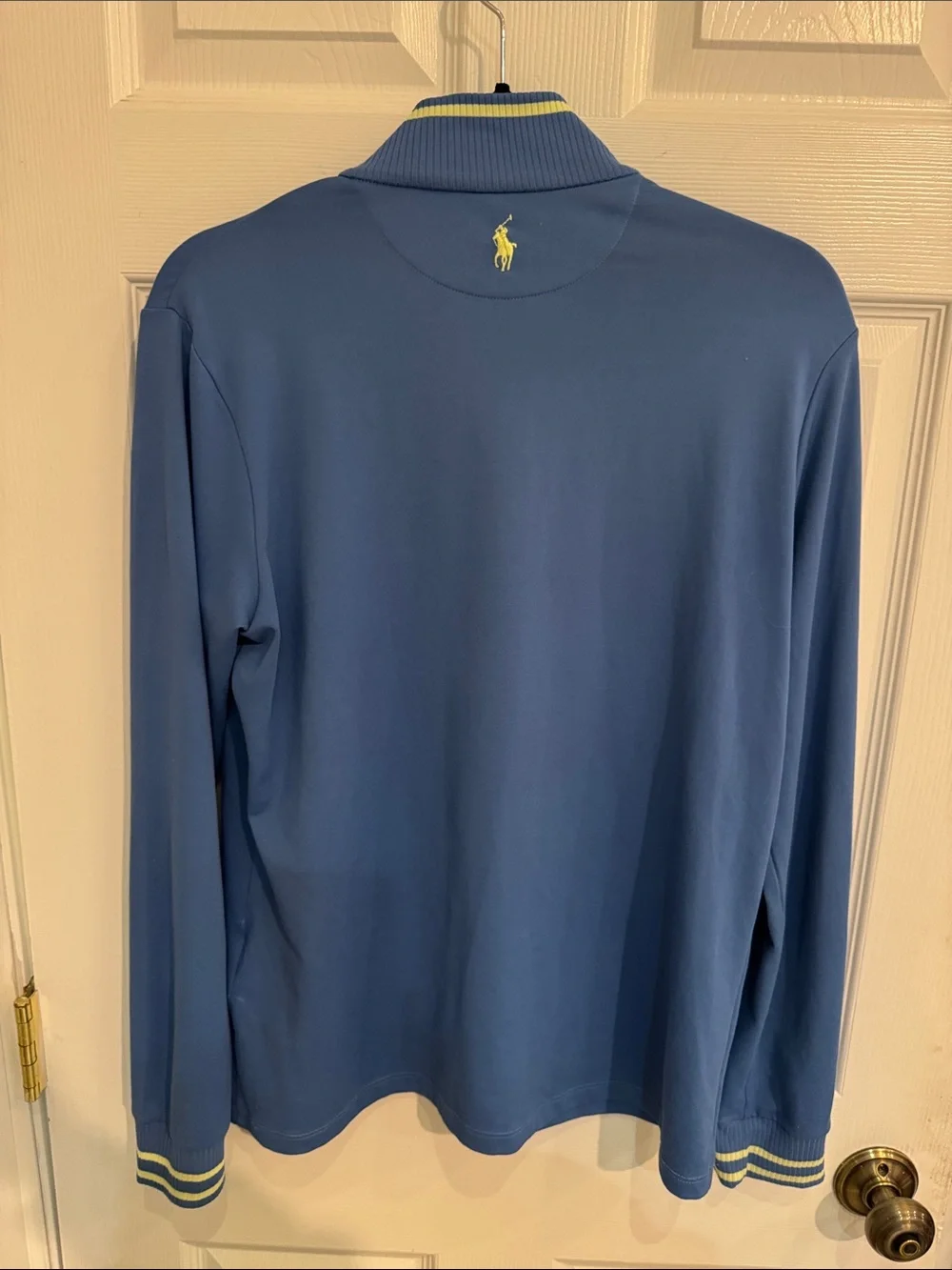 Polo by Ralph Lauren Blue Long Sleeve Quarter-Zip with Yellow Trim polo golf W - Picture 3 of 5